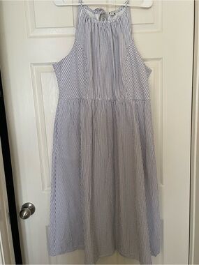 Women’s J. Crew Light Blue Seersucker Halter Midi Dress